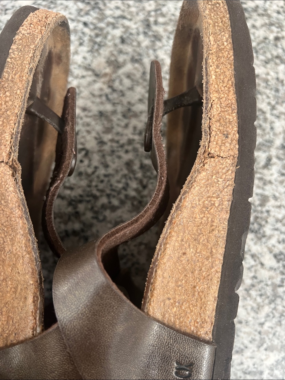 Birkenstock women’s metallic Brown Leather Gizeh Sandals Buckle Sz 9 (EU41) - Picture 7 of 12
